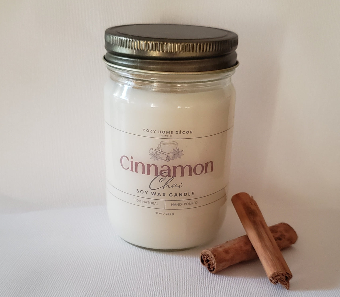 10 oz Cinnamon Chai Mason Jar Candle